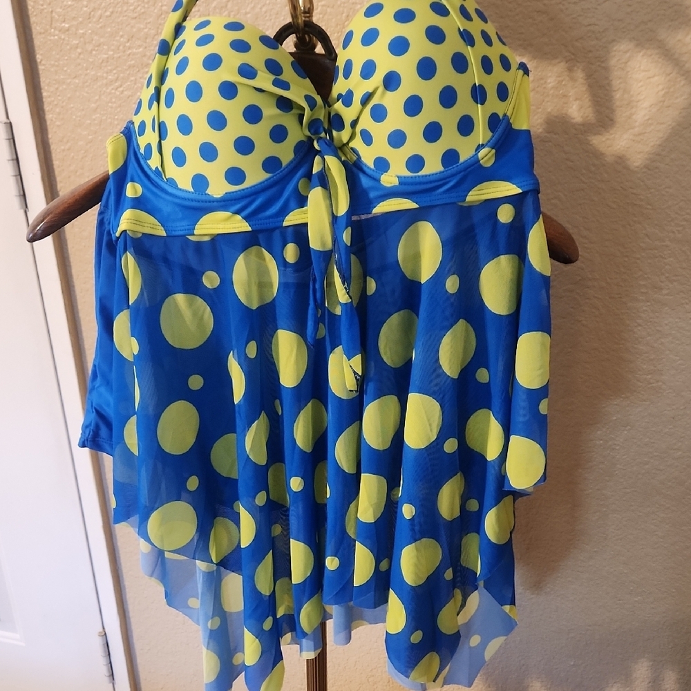 Next Green and Blue One Piece Swim Dress - Picture 1 of 7